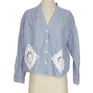 Sea New York Blue and White Striped Top - Size XS